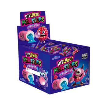 DANILLA - CHICLETE DIP LOKO MONSTERS CHICLE FRAMBOESA 40X6,8G (2241)