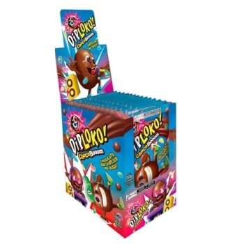 DANILLA - BALA DIP LOKO CHOCO BOOM MORANGO C/ CHOCOLATE 15X11G (2255)