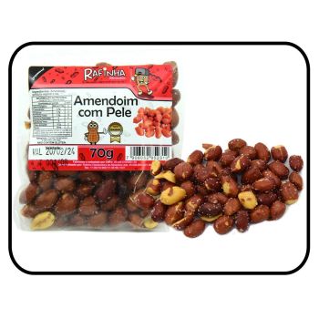 RAFINHA - AMENDOIM CARTELA COM PELE 10X60GR (1402)