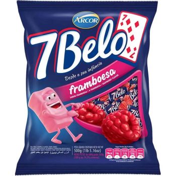 ARCOR - BALA 7BELO FRAMBOESA 500GR +/- 120UN (1024)