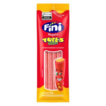 FINI - MONO PORÇÃO TUBES MORANGO/LARANJA 12X15GR (1758)